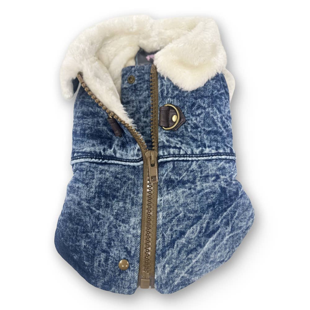 Furry Runner Denim Coat