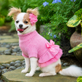 Turtleneck Knitted Tulle Dress