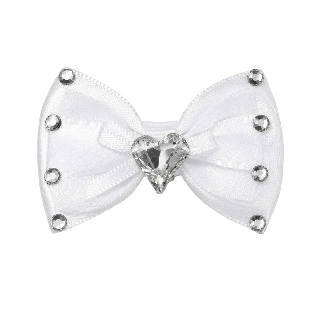 Crystal Heart Rhinestone Bow