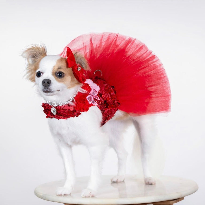 Red Sparkle Couture Dog Dress