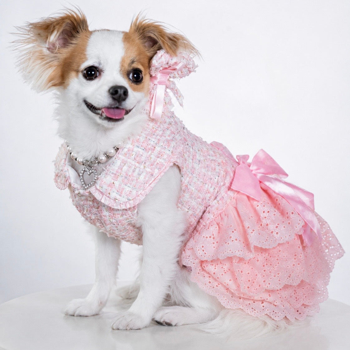 Parisian Blush Tweed Couture Dress