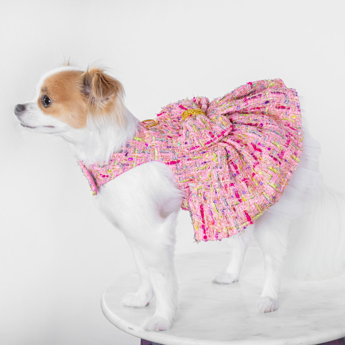 Parisian Tweed Luxury Harness Dress
