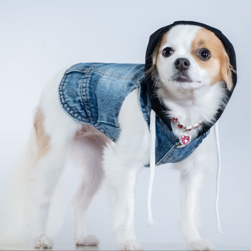 Denim Dusk Hooded Harness Vest