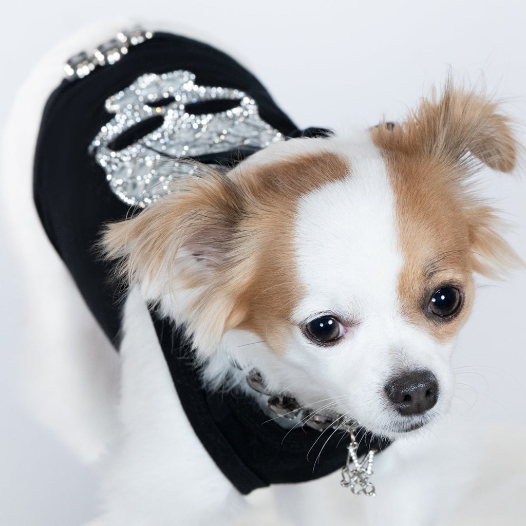 Black Crystal Skull Couture Dog Tank