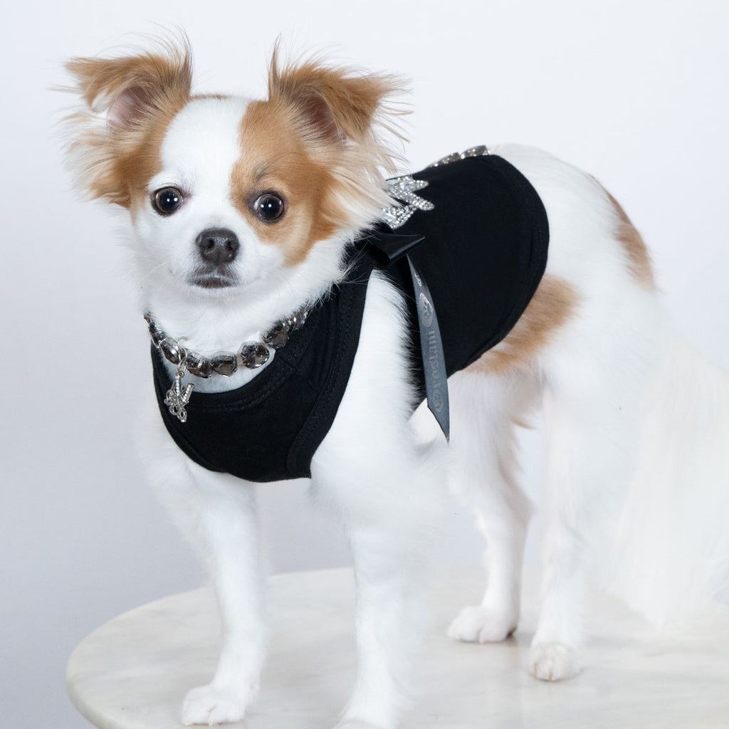 Black Crystal Skull Couture Dog Tank