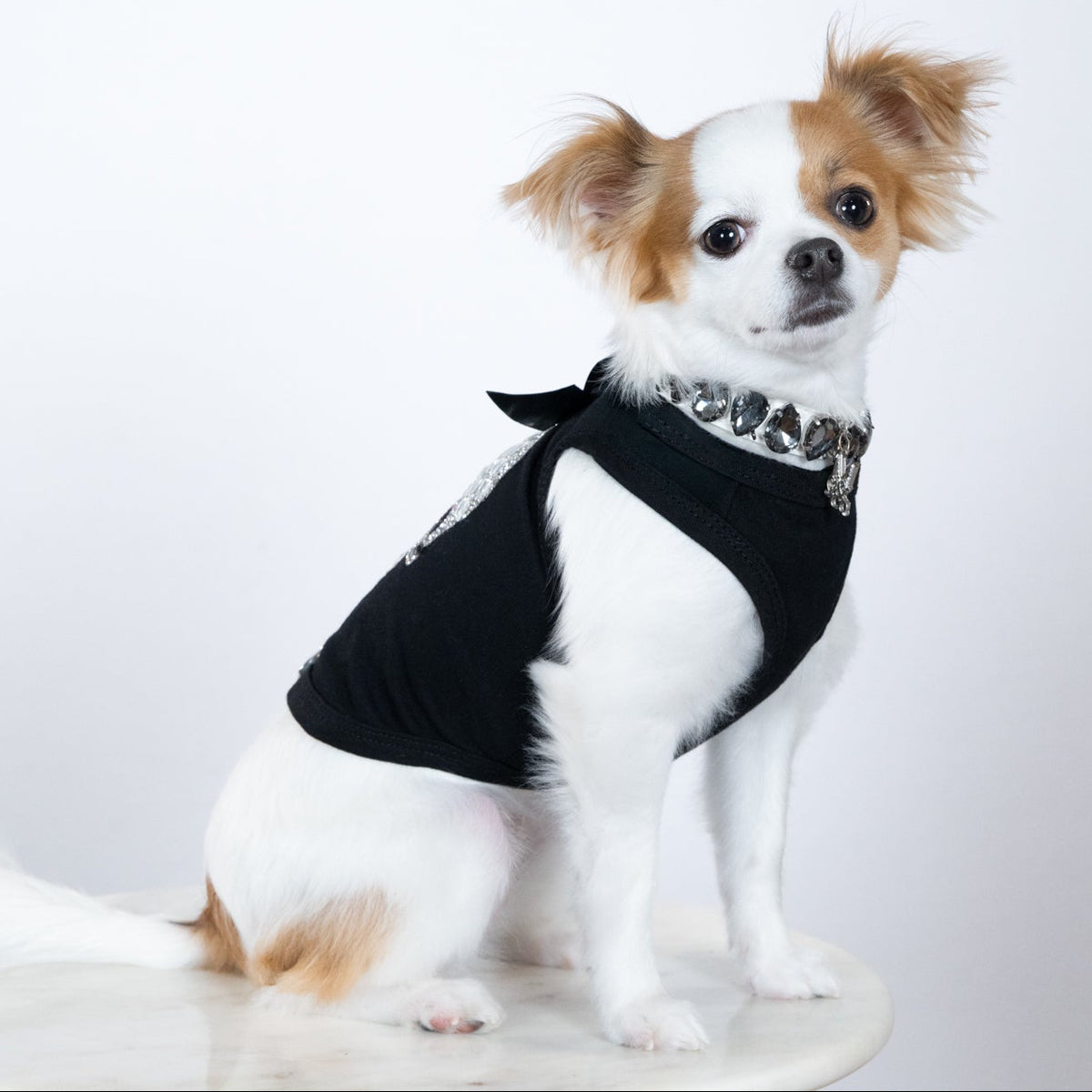 Black Crystal Skull Couture Dog Tank