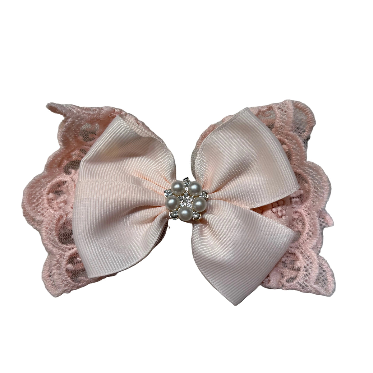 Blushing Pearl Lace Bow