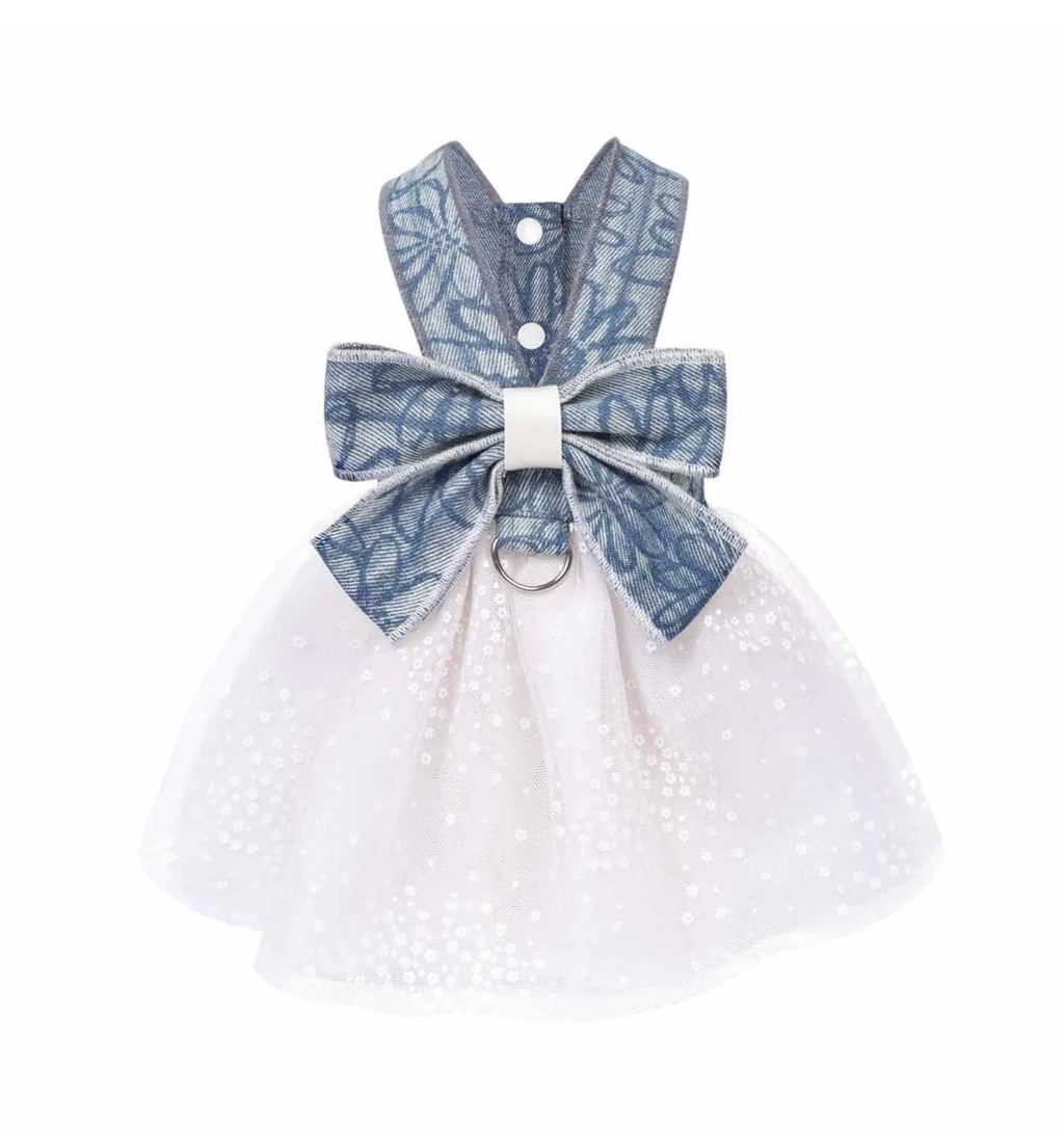 Denim Floral Harness Dress