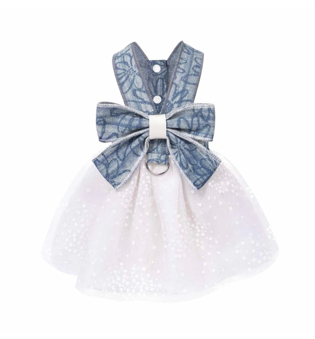 Denim Floral Harness Dress