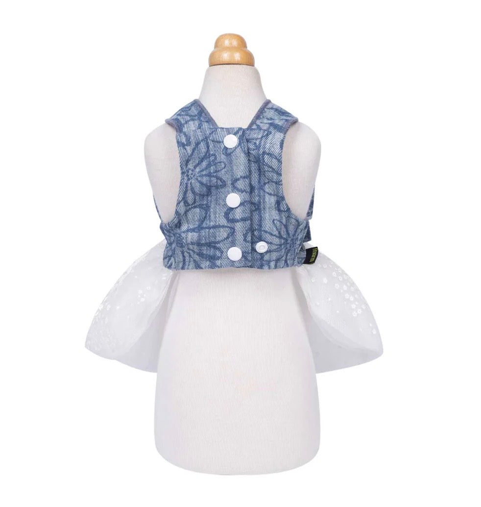 Denim Floral Harness Dress