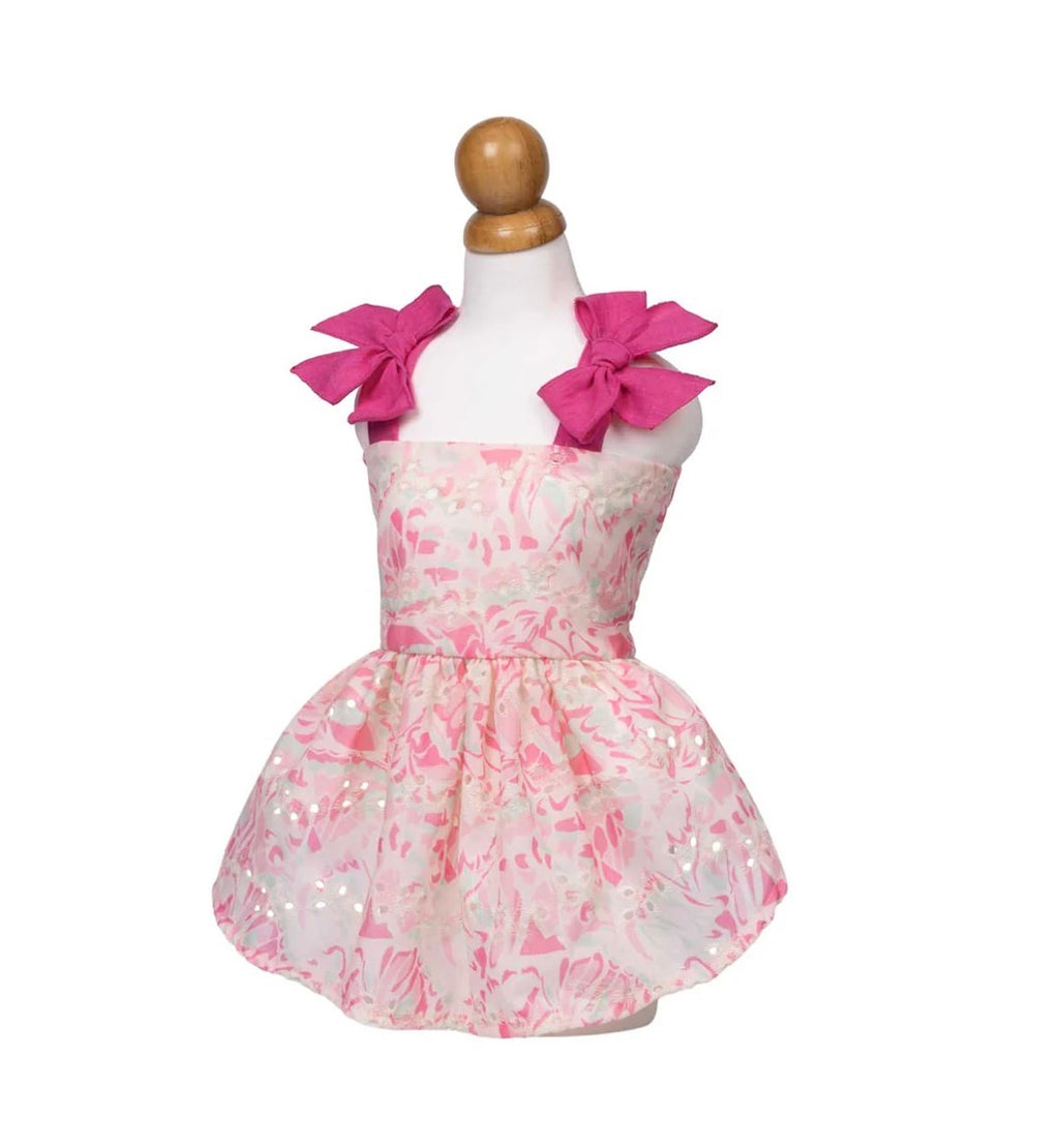 Ruffle Floral Embroidered Dress