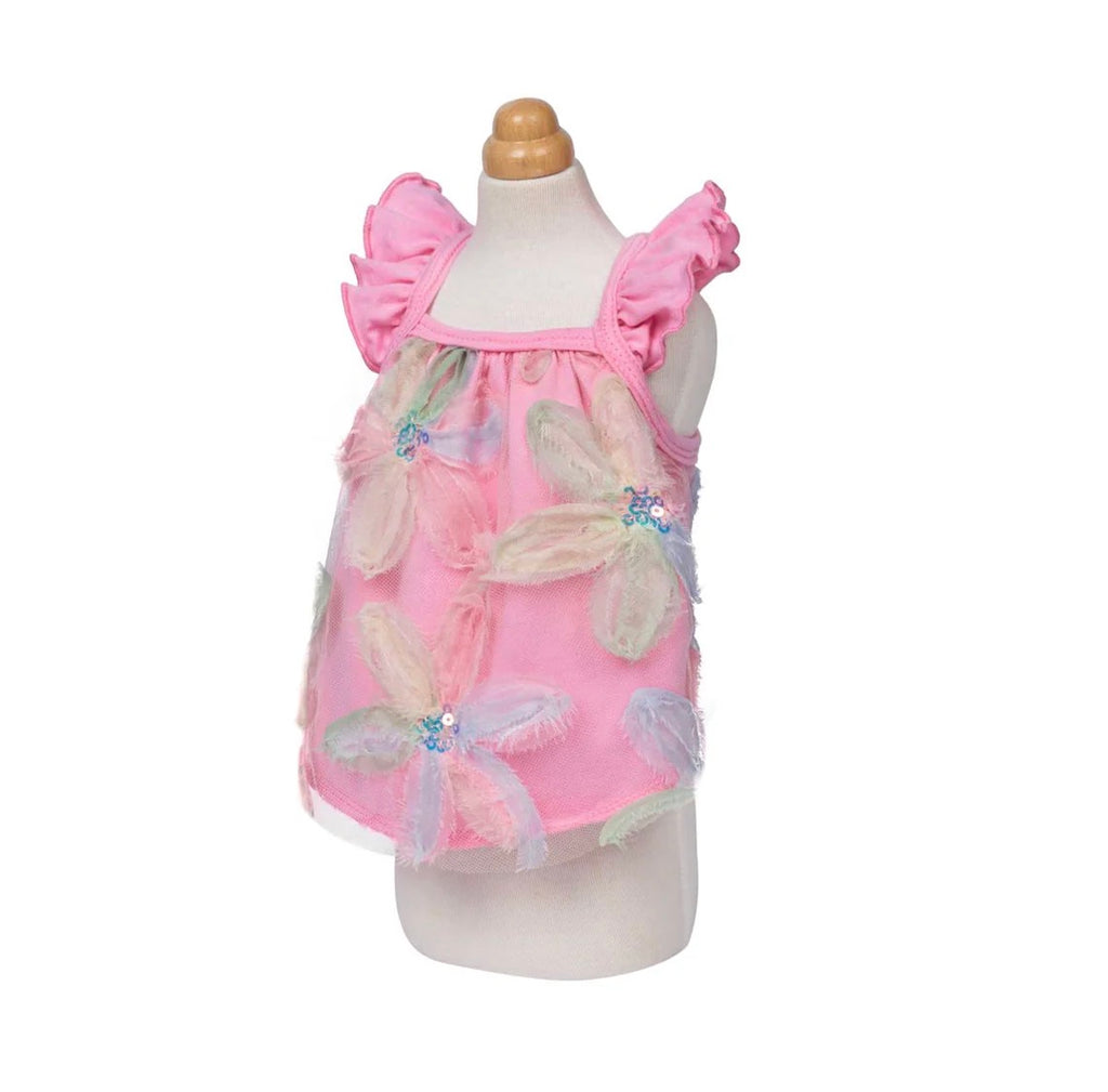 Floral Mesh Ruffle Shirt