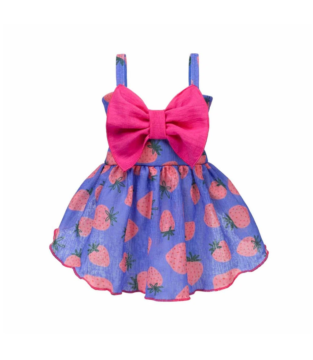 Bowknot Strawberry Dress