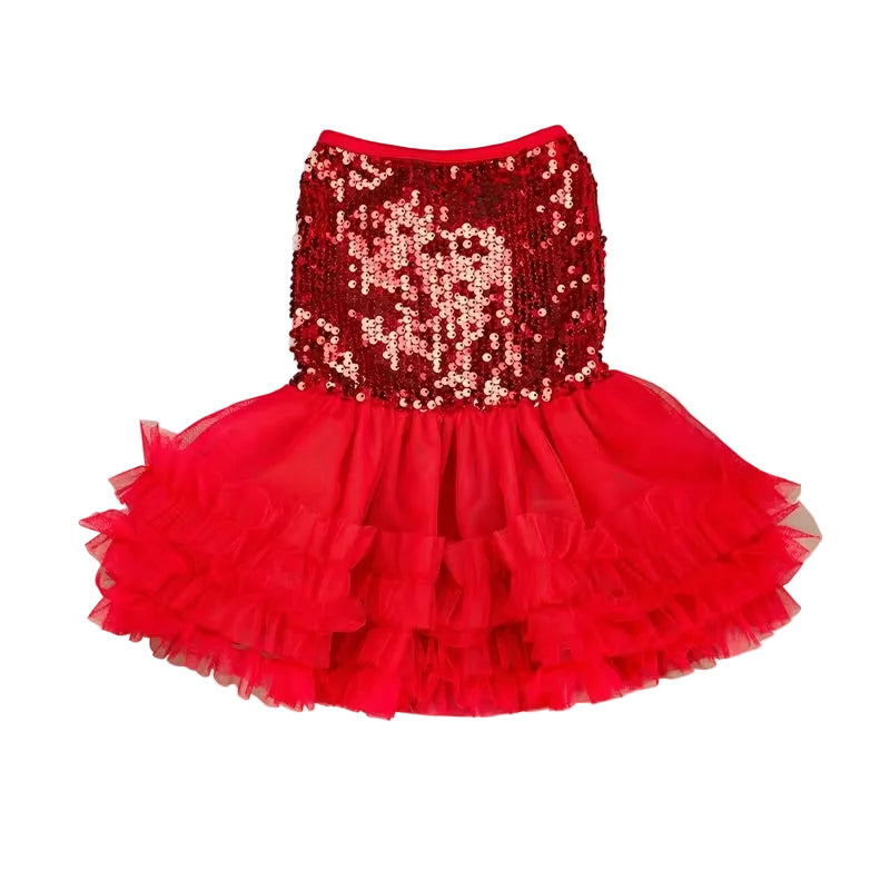 Glitter Sequin Tutu Holiday Dog Dress - In 2 Curated Colorways