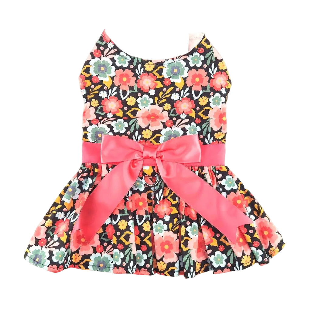 Blooming Blue & Peach Floral Harness Dress