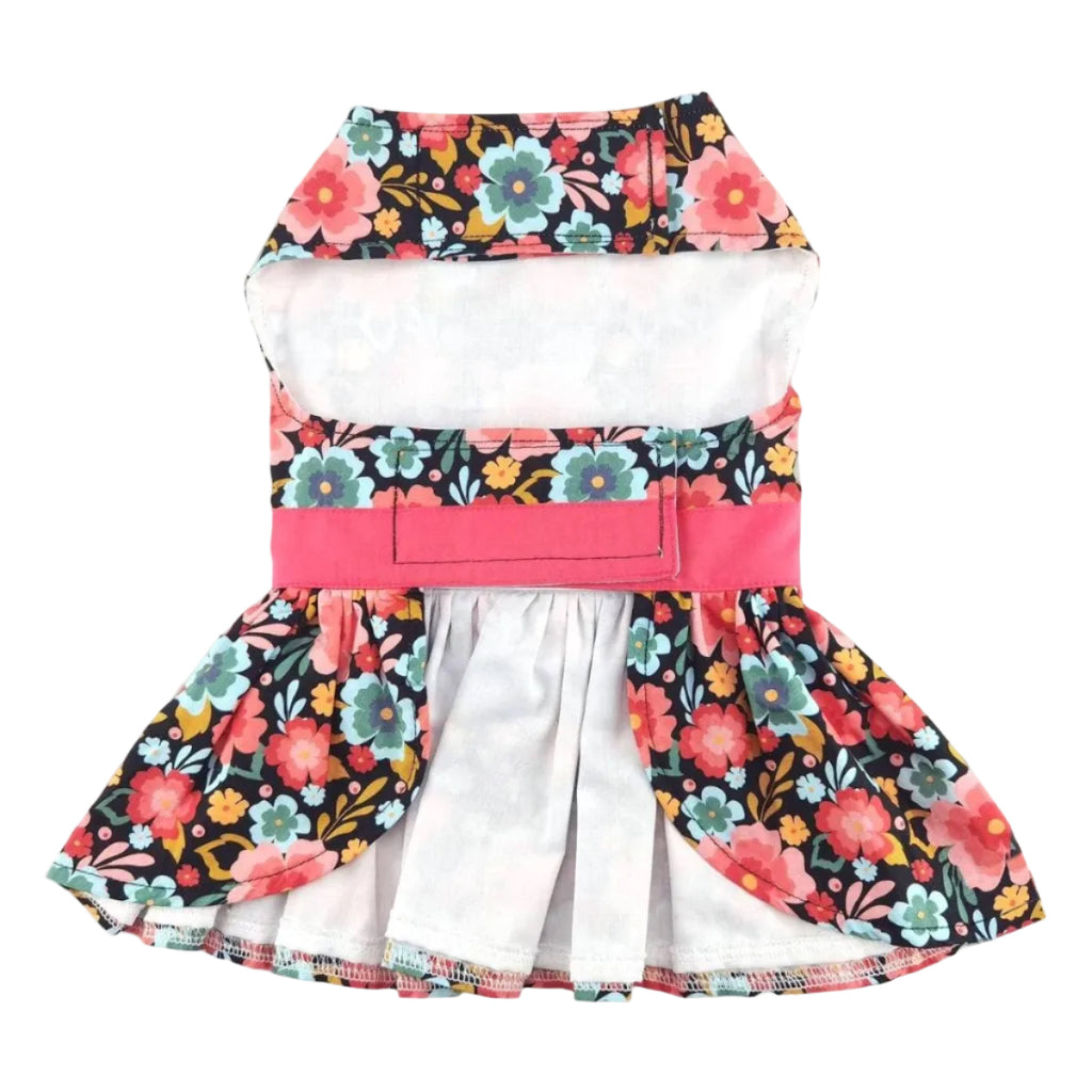 Blooming Blue & Peach Floral Harness Dress