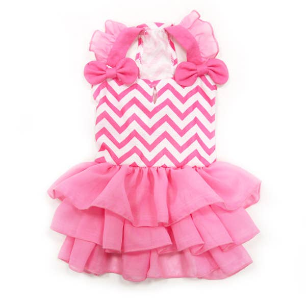 Chevron Ruffle Dress