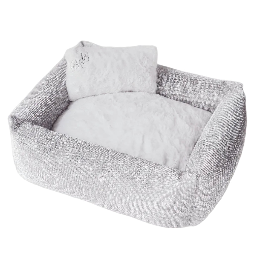 Crystal Dog Bed - In Silver