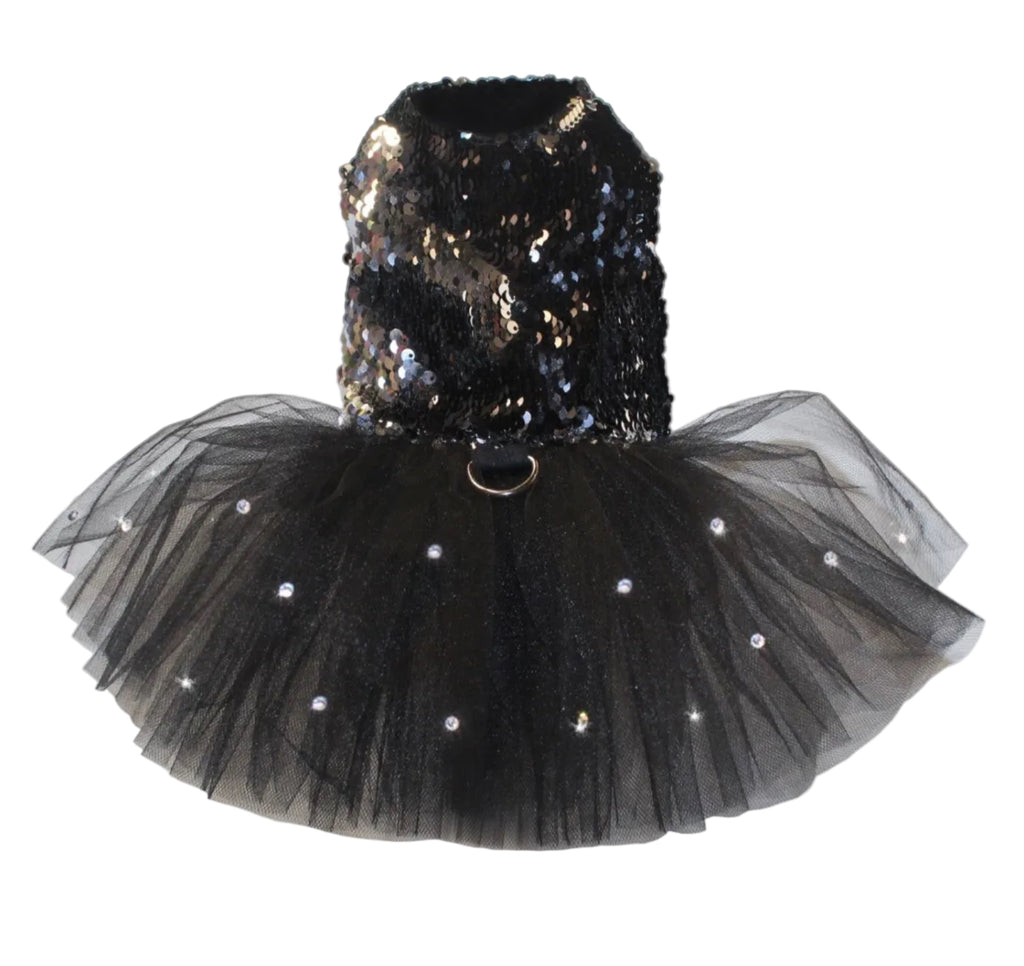 Black Glitter Sparkle Tutu Dress