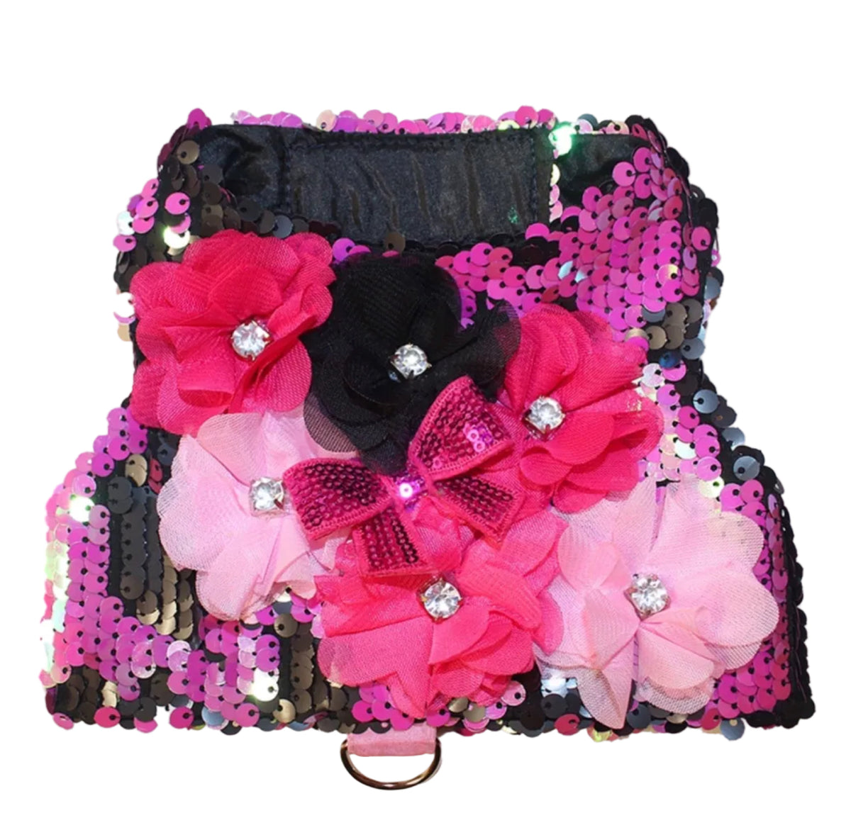 Magenta Pink & Black Mermaid Sequin Vest