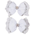 Lace Rhinestone Bow Hair Clip - In 2 Curated Colorways