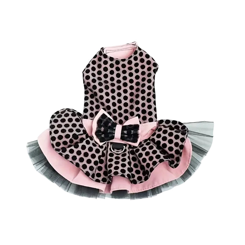 Pink & Black Polka Dot Lotus Dress