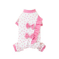 White & Pink Bow Ruffle Pajama