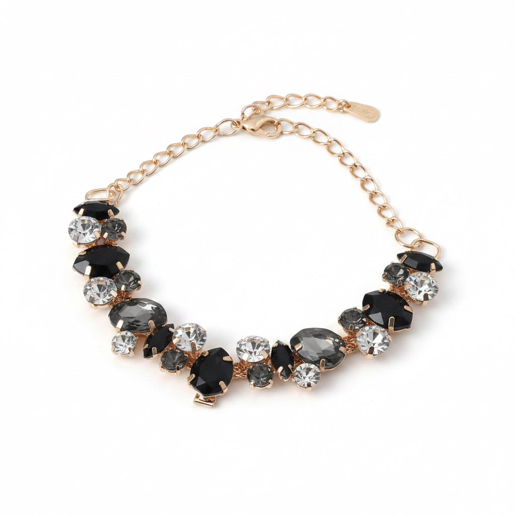 Midnight Spark Adjustable Rhinestone Necklace