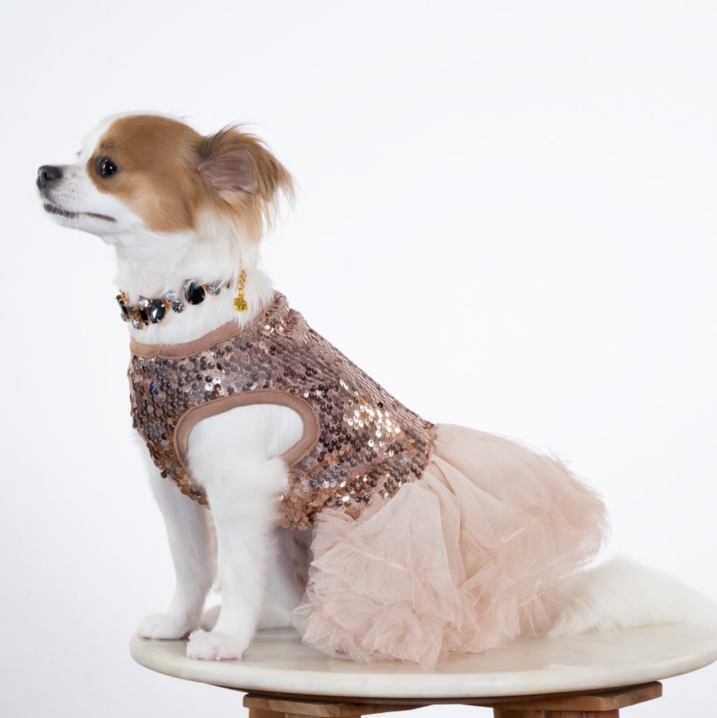 Glitter Sequin Tutu Holiday Dog Dress - In 2 Curated Colorways