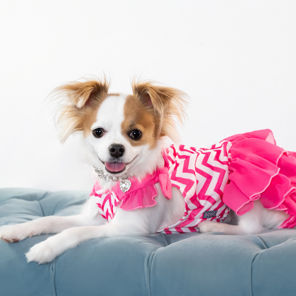 Chevron Ruffle Dress