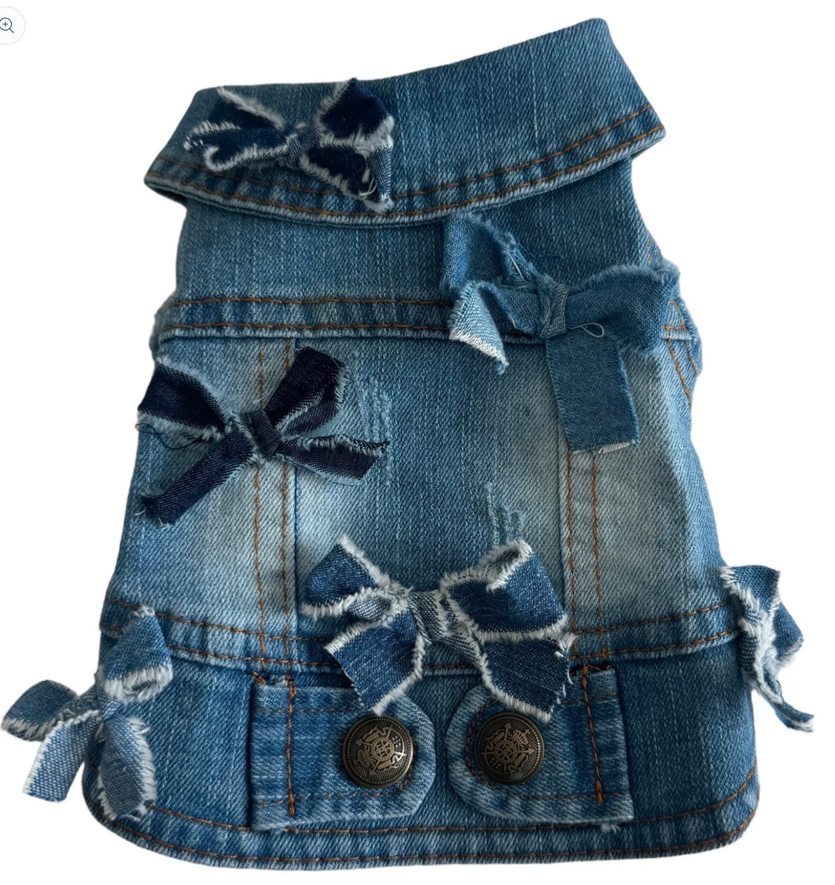 Recycled Denim Bow Vest