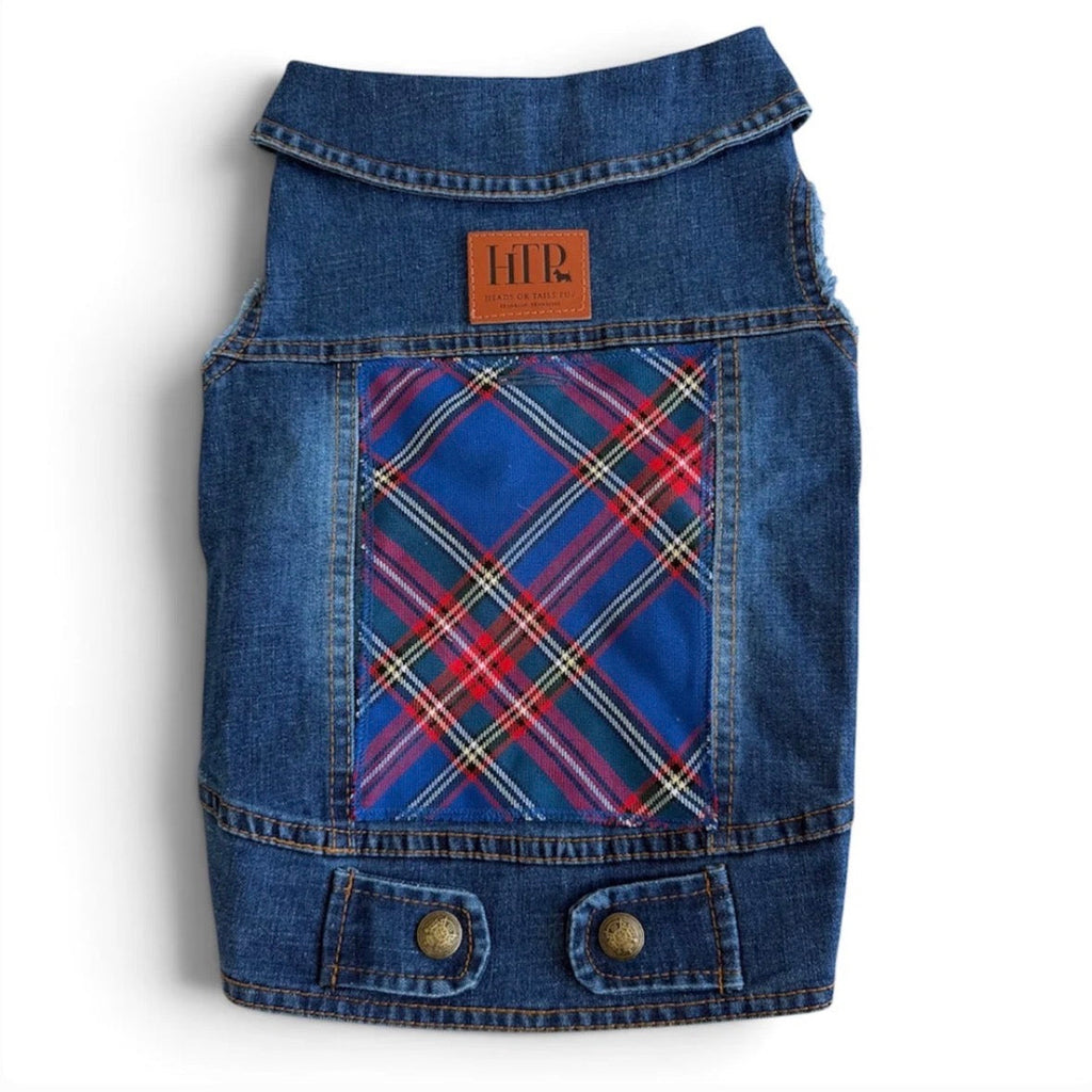 Red/Blue Plaid Panel Vest