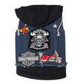 Blue Biker Hoodie Vest