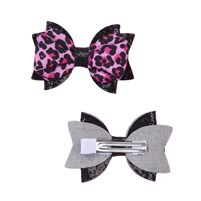 Leopard Luxe Glitter Bow