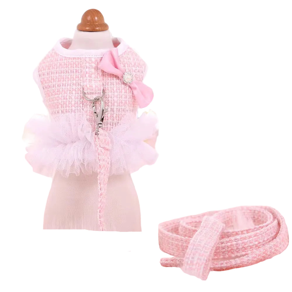 Tweed Harness Dress & Matching Leash - In 2 Curated Colorways
