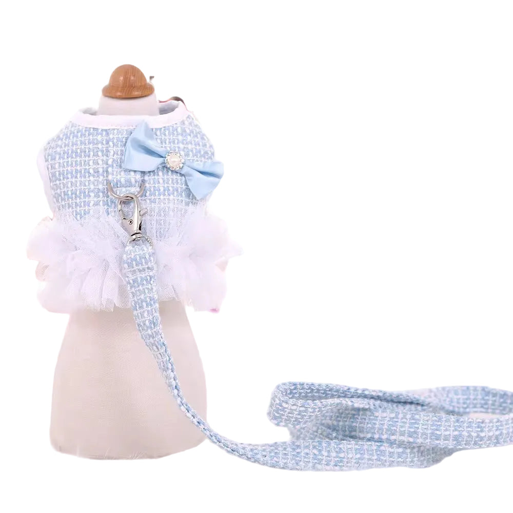 Tweed Harness Dress & Matching Leash - In 2 Curated Colorways